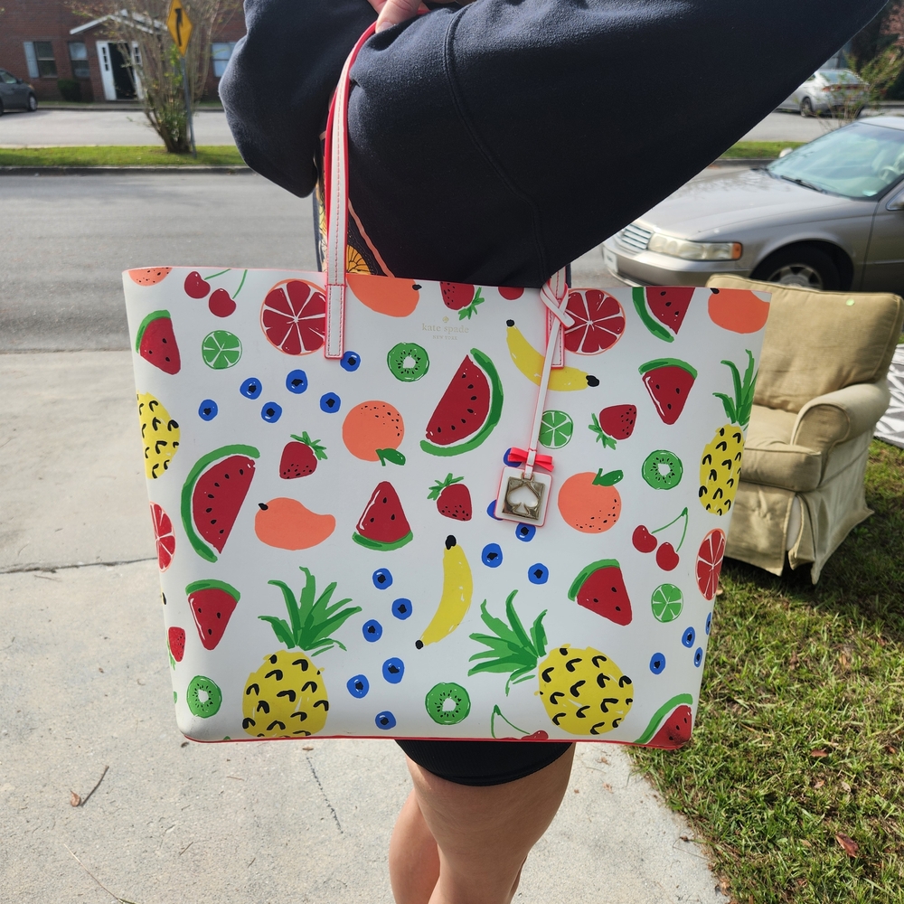 Kate Spade Colorful Fruit Print Tote Bag